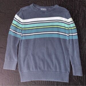 The Children's Place Boys Navy Striped Crewneck Sweater